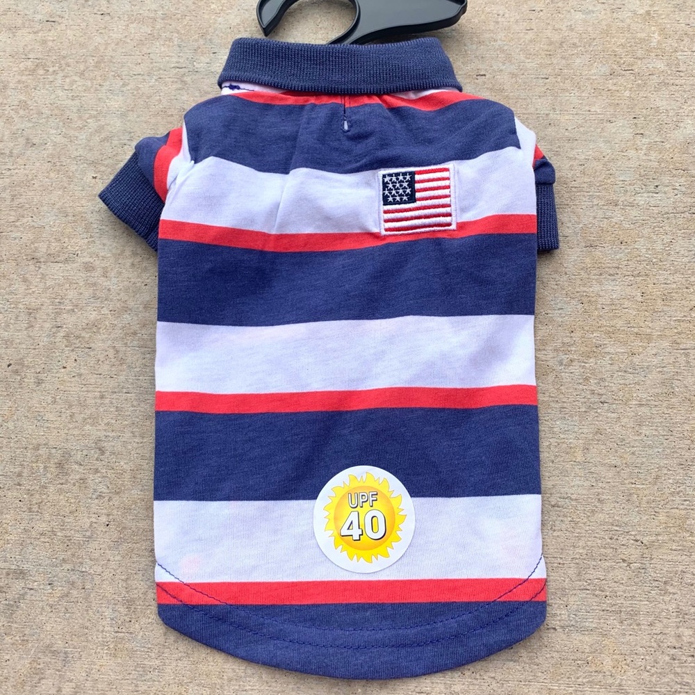 New patriotic pooch polo UPF 40